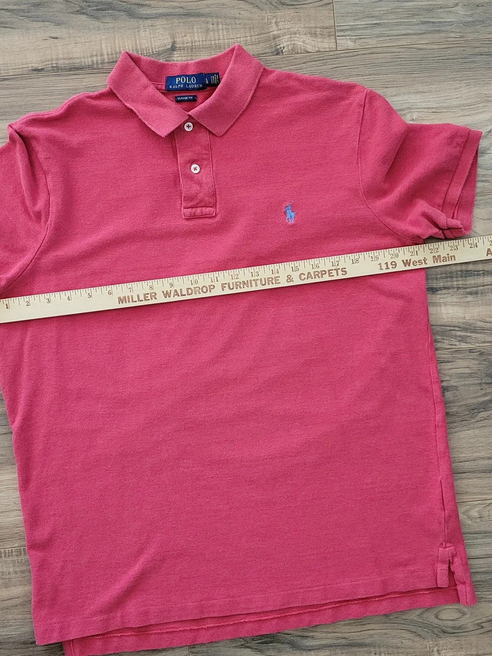 Ralph Lauren Men’s Coral Red Pink Polo with Blue Pony